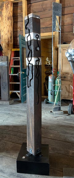 David Marshall " Malik Totem " Abstract Outdoor Sculpture Wood Aluminium 2015