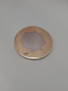 David Marshall Metal Round Drink Mat Sandcast Brass Aluminium Handmade in Spain