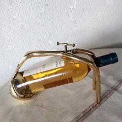 Metal Wine Pourer Decorative Object for Dinning Room  Handmade in Spain Brass 