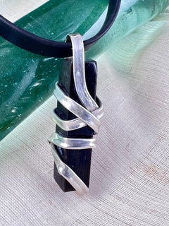 Unique Silver Pendant with Black Coral designed by david marshall