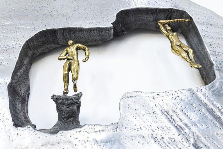 David Marshall Abstract Mural Modern Wall Sculpture Brass Aluminium