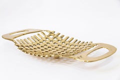 David Marshall Fruit Tray Basket Metal Tabletop Piece Handmade in Spain Brass
