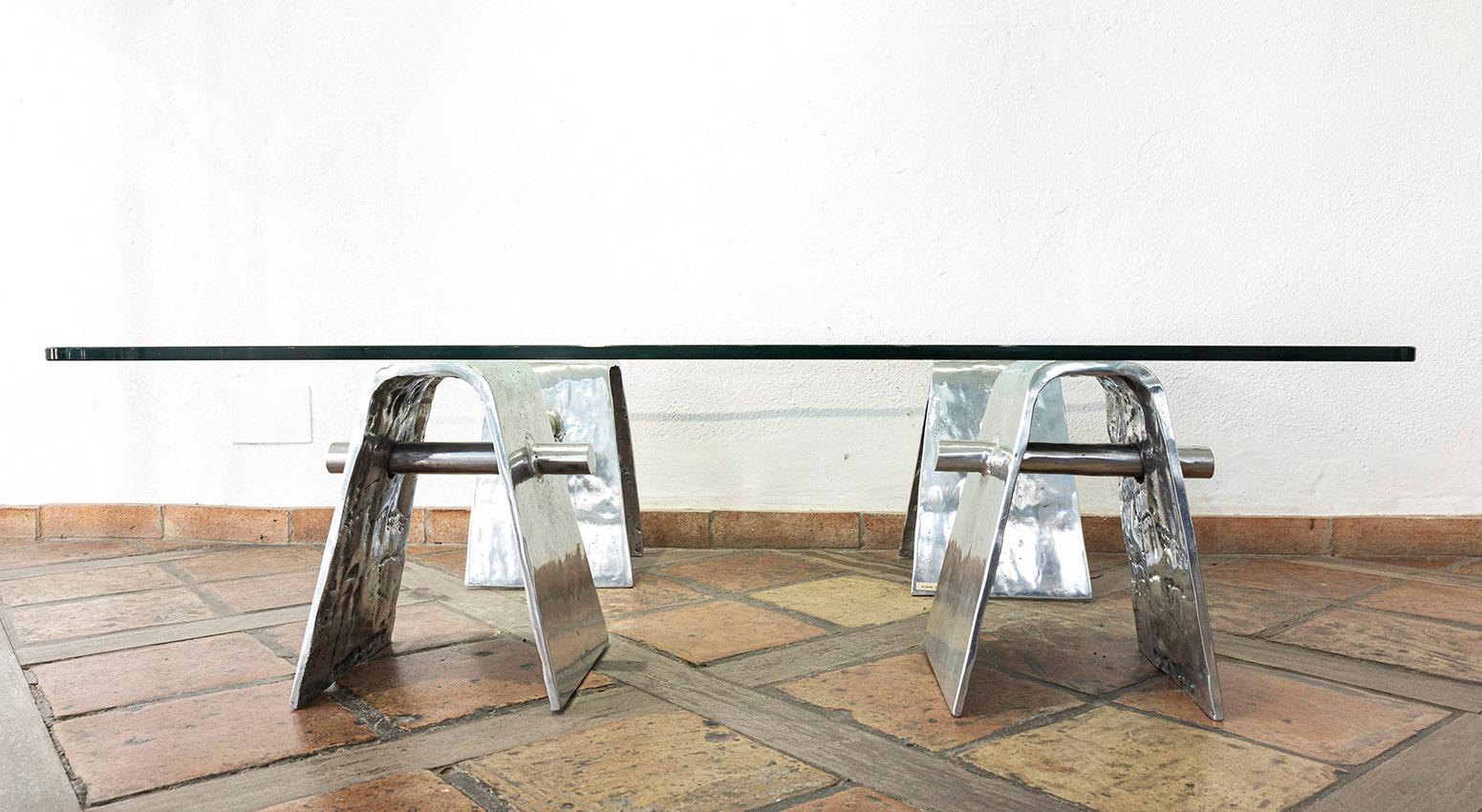 Coffee Table Sculptural Living Room Table Legs Cast Aluminium Handmade Spain - Art by David Marshall
