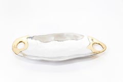 Decorative Small Shallow Dish for the Table Sandcast Aluminium and Brass