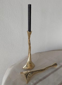 David Marshall Abstract Metal Cobra Candelstick Brass Tabletop Piece Handmade