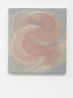 « Untitled », peinture abstraite, constructiviste, moderne, transparent, rouge, bleu