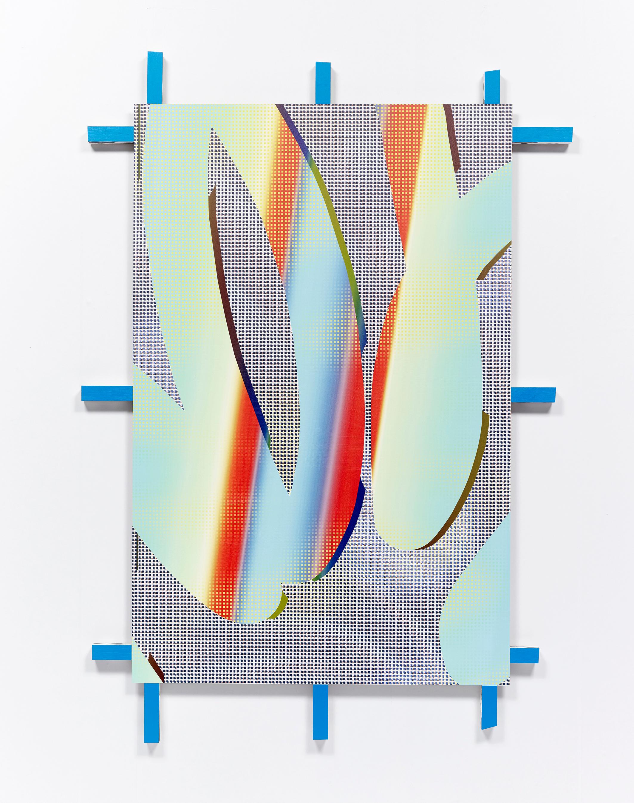 Jonas Maas Abstract Painting – ""Untitled (MJ_2015_M_063)", geometrische Abstraktion, digitales Gemälde, blau, Raster