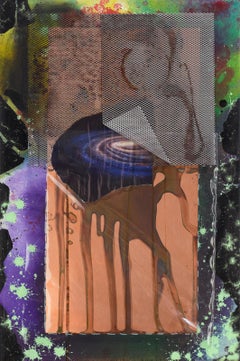 "modern dream (4)", painting, assemblage, bronze, ecology, climate change, stars