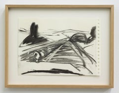 "Untitled", charcoal drawing, expressionist, landscape, Dodge, contemporary