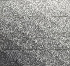 "Diagonal ruler line structure" / Drawing, black marker, conceptual, Sol LeWitt