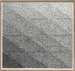 "Diagonal ruler line structure" / Drawing, black marker, conceptual, Sol LeWitt