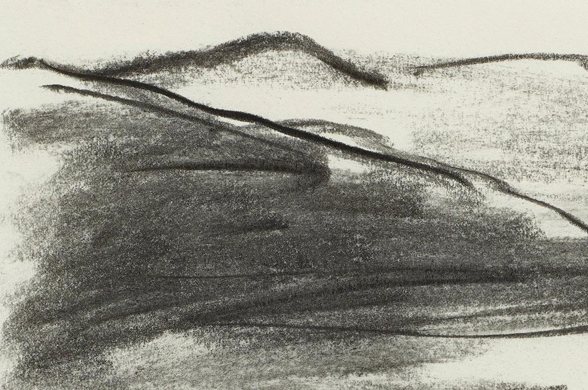 landscape charcoal drawing