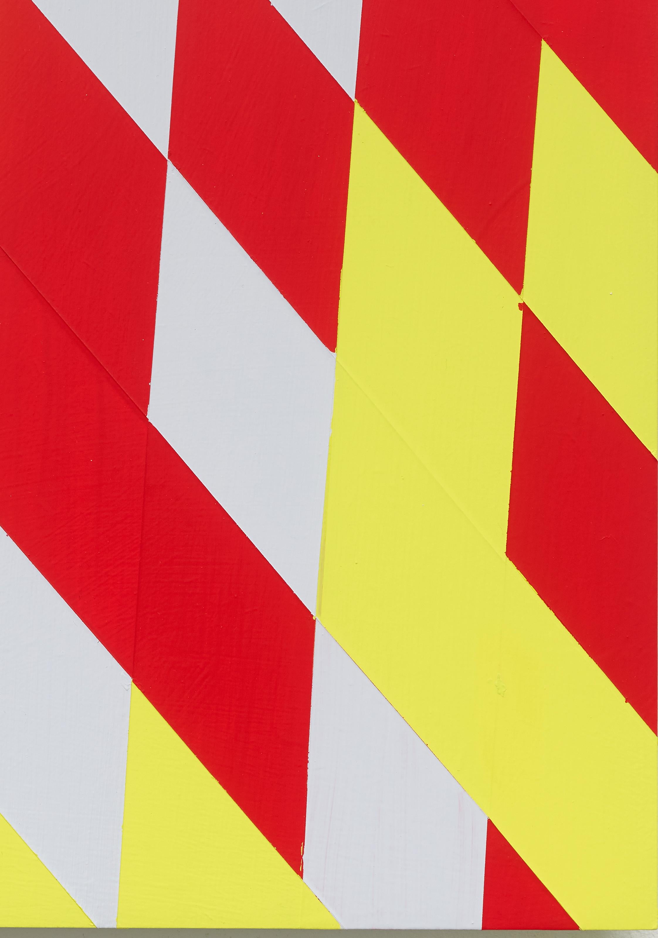 Untitled (M 114), Rhombus, red, yellow, constructivist, hard edge, minimalist - Contemporary Sculpture by Jonas Maas