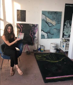 "THAT FUNNY FEELING", Painting, Oil and Charcoal on Canvas, Body, Woman in Grey