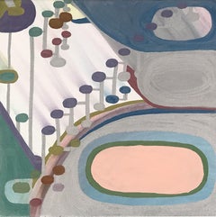 ""SHIVA LINGAM, GENOME", Abstraktes Gemälde, Latex, Acryl und Metallic-Farbe