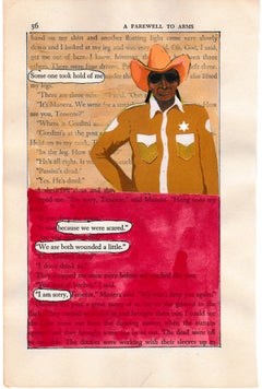 "#56 – BOTH WOUNDED A LITTLE", ink, pencil, gouache, collage, found text, poetry