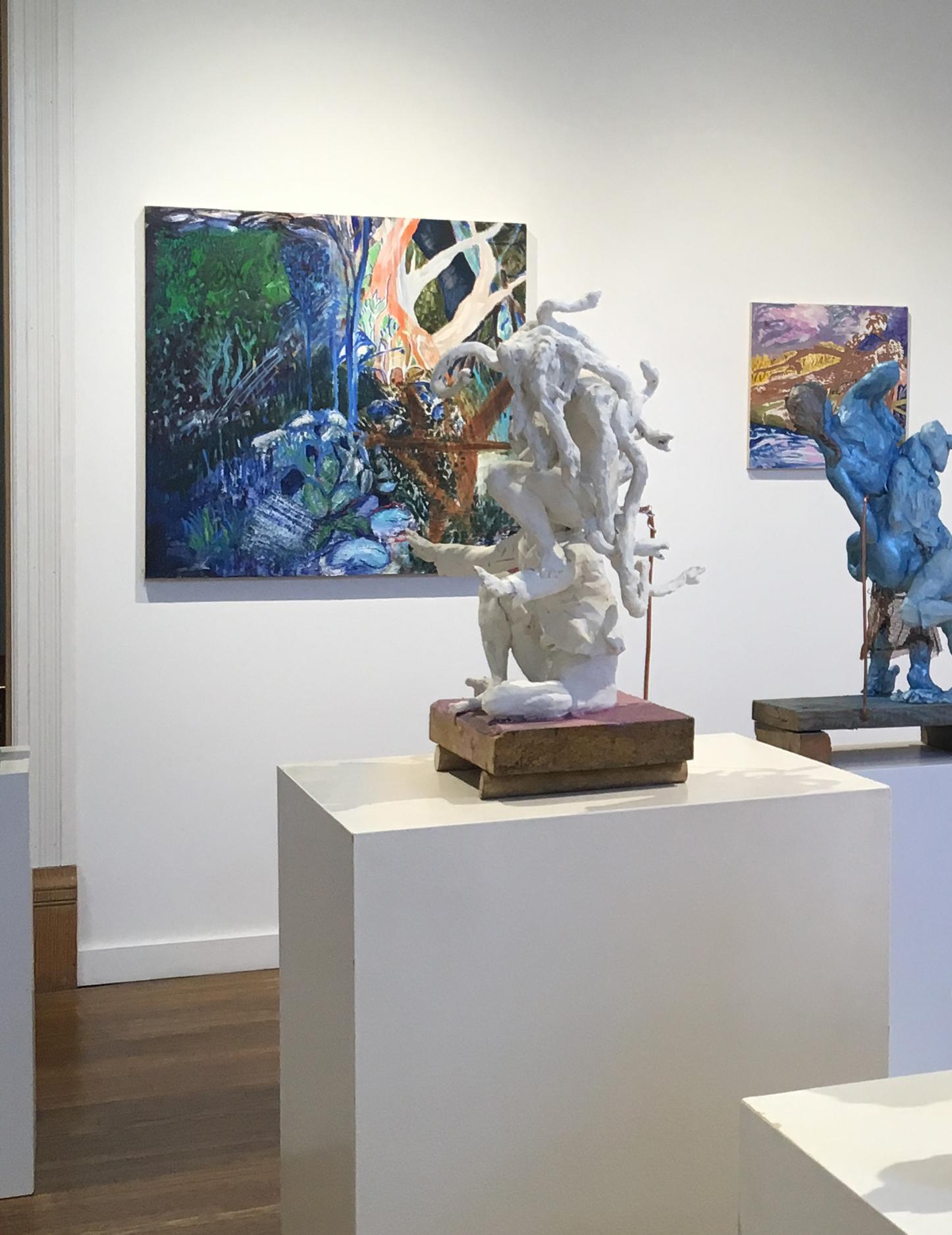 « WATER'S EDGE », sérigraphie, peinture à l'huile, panneau de bouleau, paysage, abstrait, forêt - Painting de Cecilia Whittaker-Doe