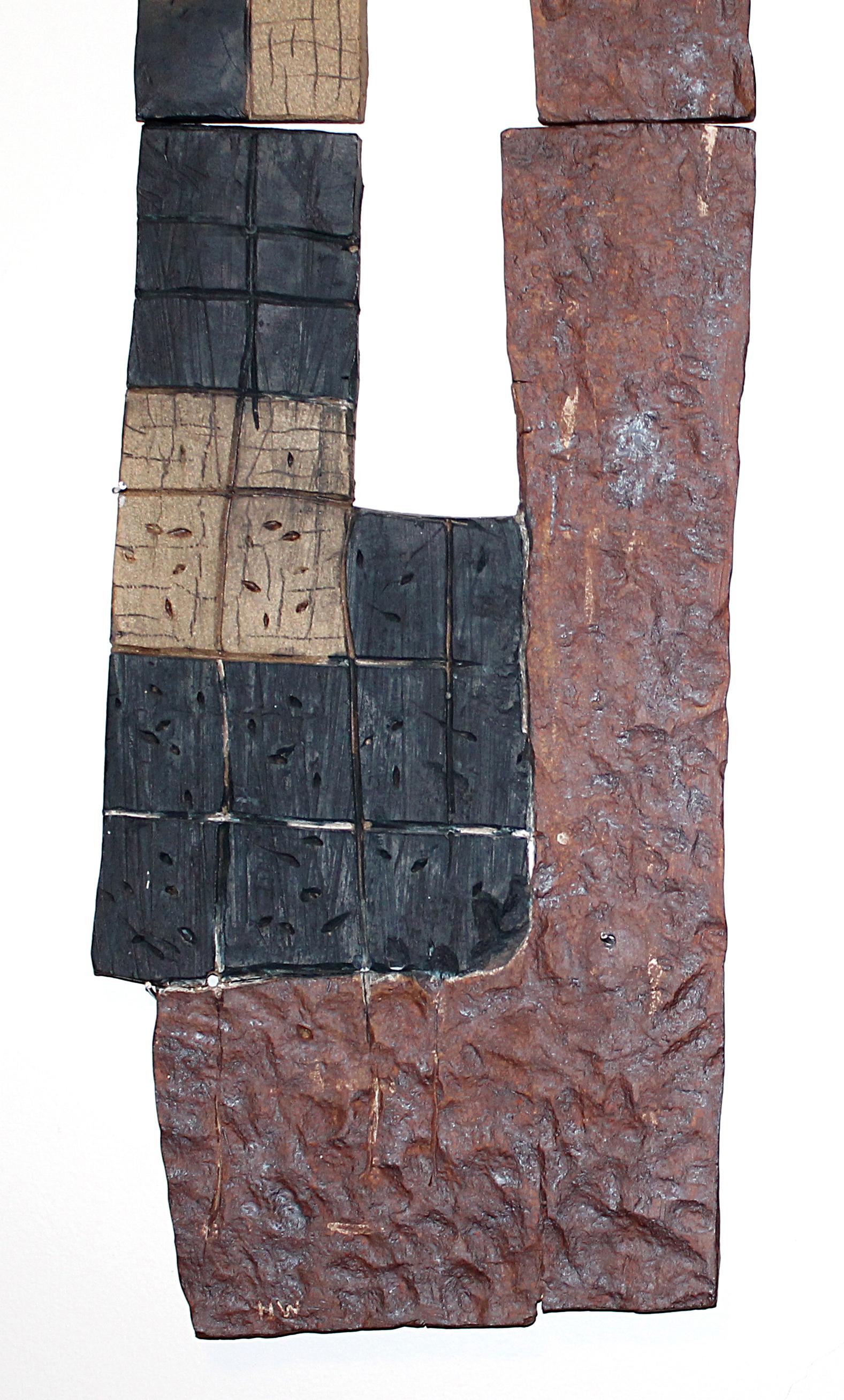 „NEW YORK NIGHTS“, Skulptur, Ton, Relief, abstrakt, zeitgenössisch (Zeitgenössisch), Mixed Media Art, von Harold Wortsman