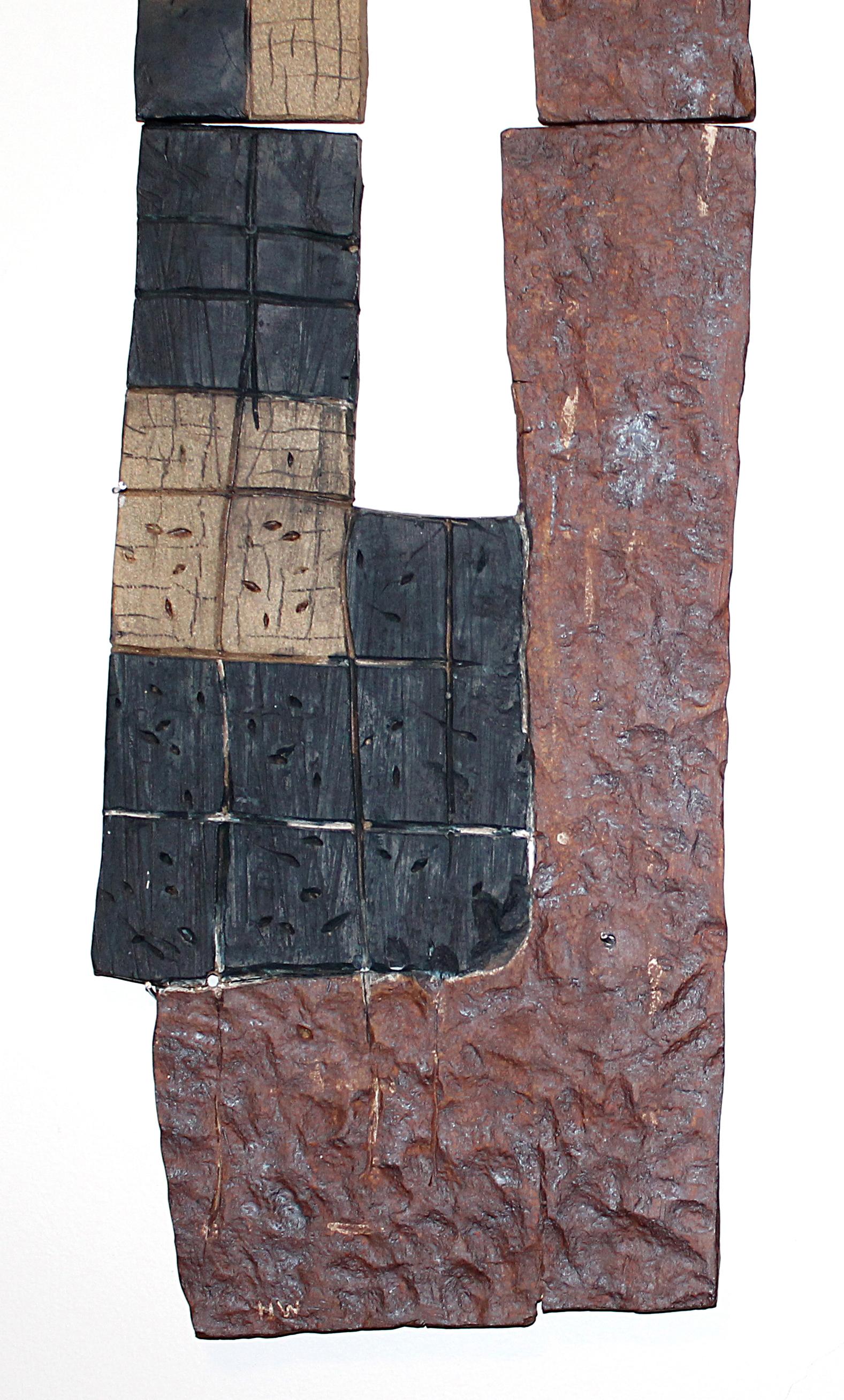 « NEW YORK NIGHTS », sculpture, argile, relief, abstrait, contemporain - Contemporain Mixed Media Art par Harold Wortsman