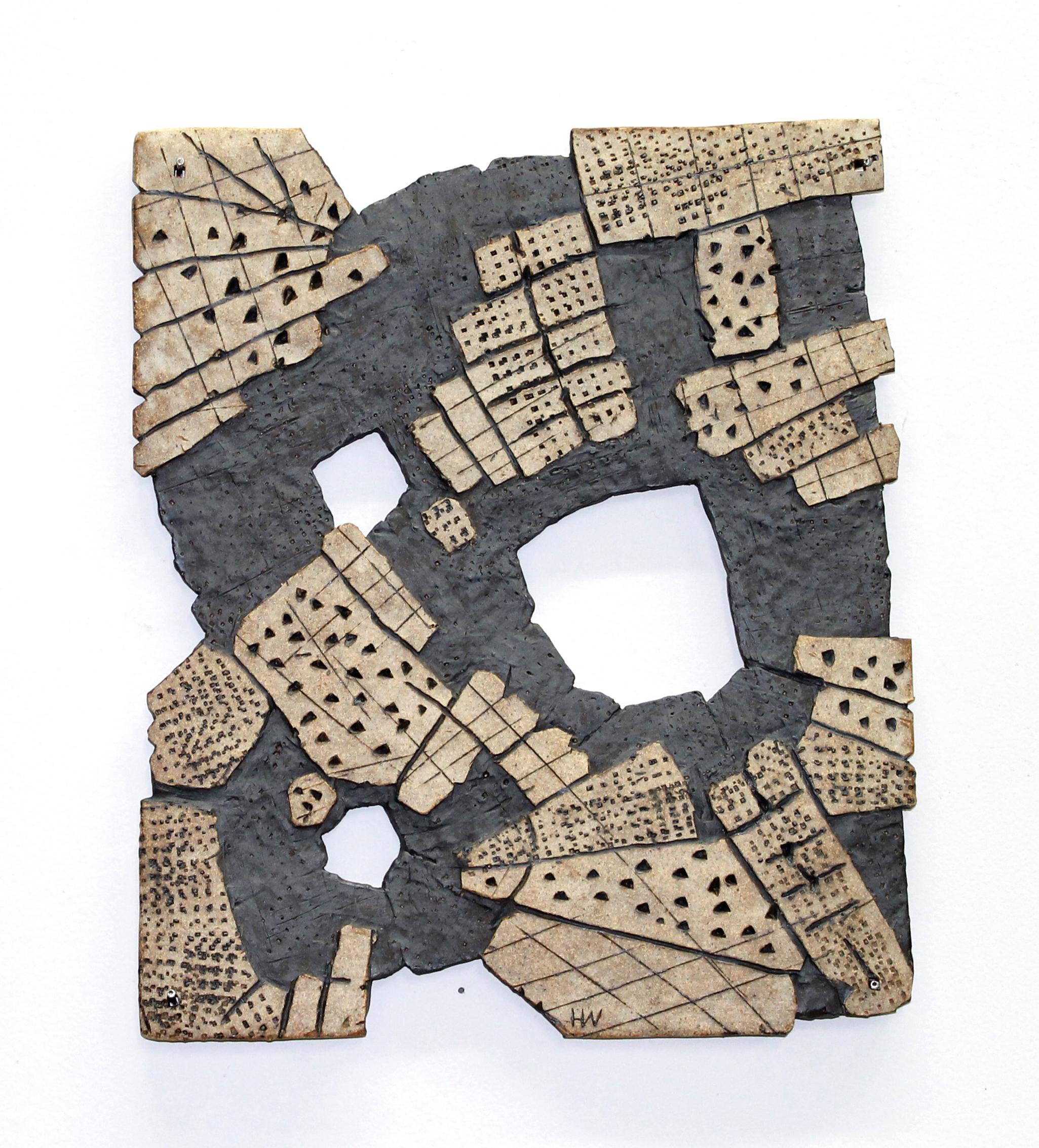 "MATHEMATICAL THEOREM", sculpture, clay, relief, abstract, contemporary, ceramic - Mixed Media Art by Harold Wortsman