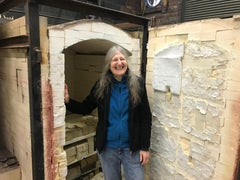 "KING BABAR HORSE", stoneware clay sculpture, Iron Yellow glaze, storybook