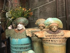 "CHAMBERLAIN", porcelain clay sculpture, turquoise glaze, royal court, medieval