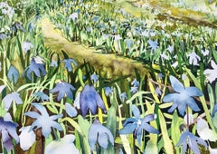« HOPE », aquarelle, printemps, fleurs de neige, arbres, mousse, jardins, flore, nature
