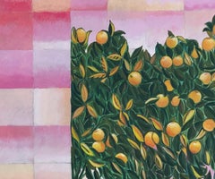 « ROAD TO PARADISE », température à l'œuf, arbres, fruits, fleurs, géométrie, motif floral