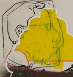 "DRAWING INVENTORY (Bottled Snake Oil Salesmen)", acrylic painting, silkscreen