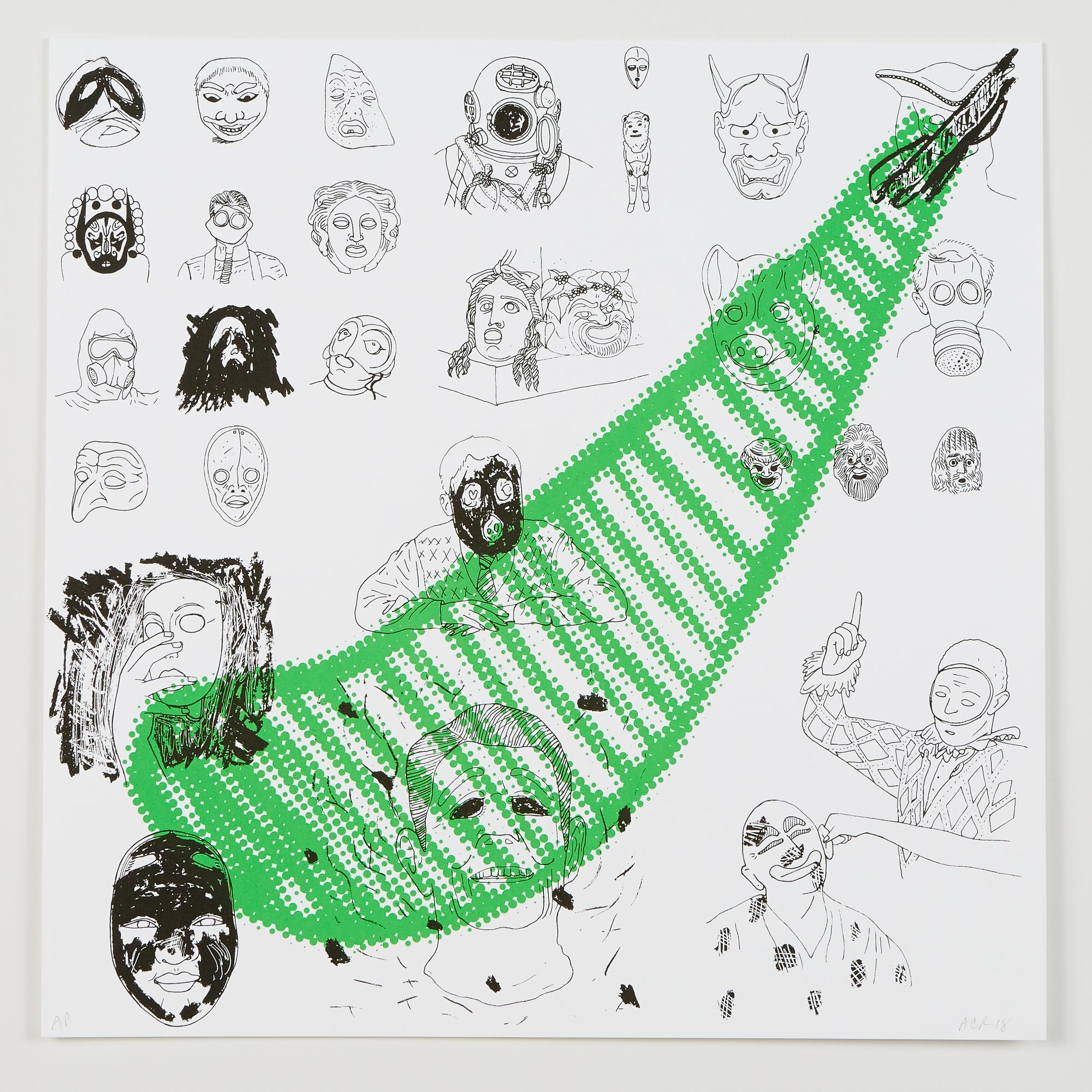 "SS (Masks We Wear)", serigrafia, fronte/retro, carta di cotone, edizione