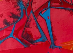 "TEARS OF RAGE", Abstract Painting, Diptych, Acrylic on Canvas, Red, Blue