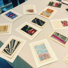 "#51 – WE THINK", ink, pencil, gouache, vintage book page, hemingway, poetry