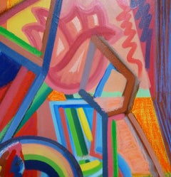 "Toys In The Attic", oil painting, artist's tools, child's pencil, crayon, play