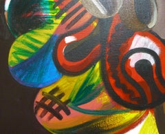 "Rembrandt Woman", acrylic painting, portrait, abstract, cubism, classic pose