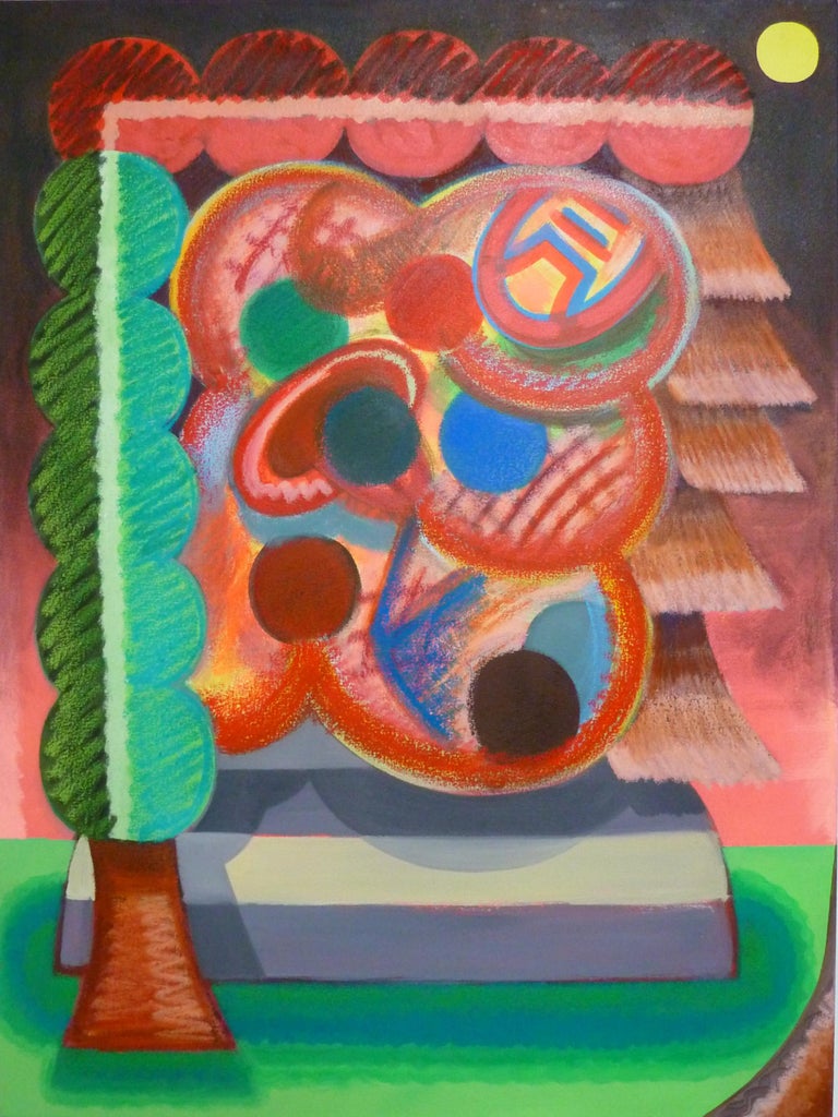 Peter Schenck "Dusk", acrylic, charcoal, oil stick painting, abstract