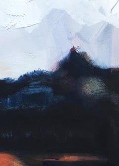 "Copse", oil painting, landscape, abstract, trees, field, sky, light, copper