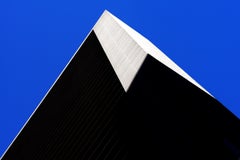 "Great Pyramid of Manhattan", photograph, city, architecture, geometry, blue sky