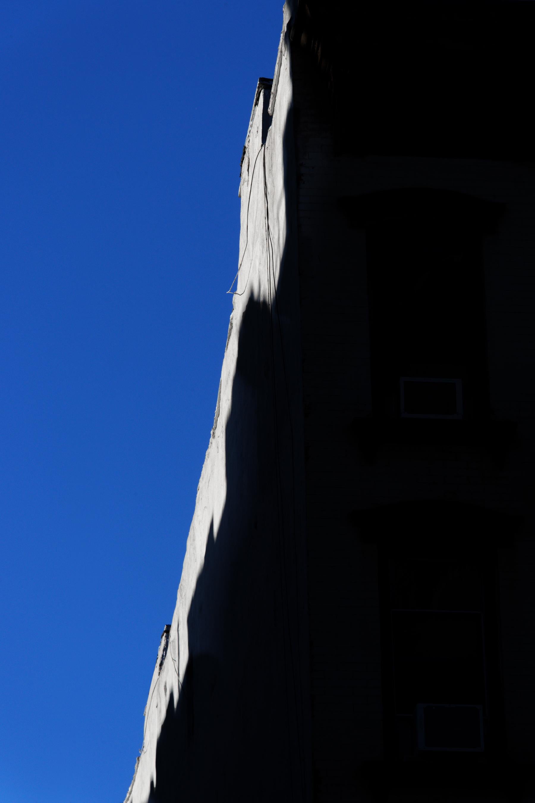 "East Village Abstract #2", photograph, city, architecture, roof, sky, edge blue