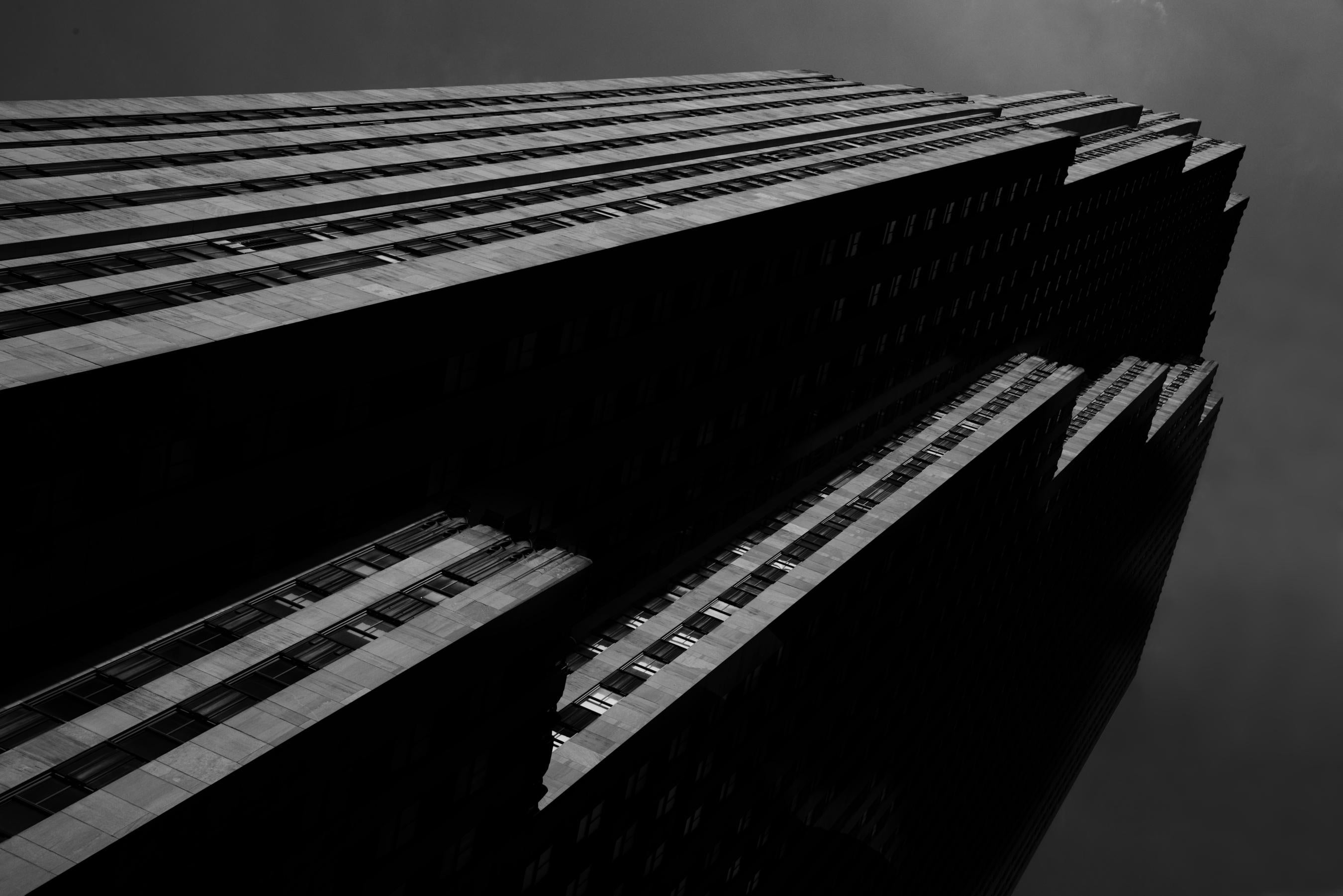 Bob Krasner Black and White Photograph - "Rockefeller Center", photograph, architecture, New York City, skyscraper