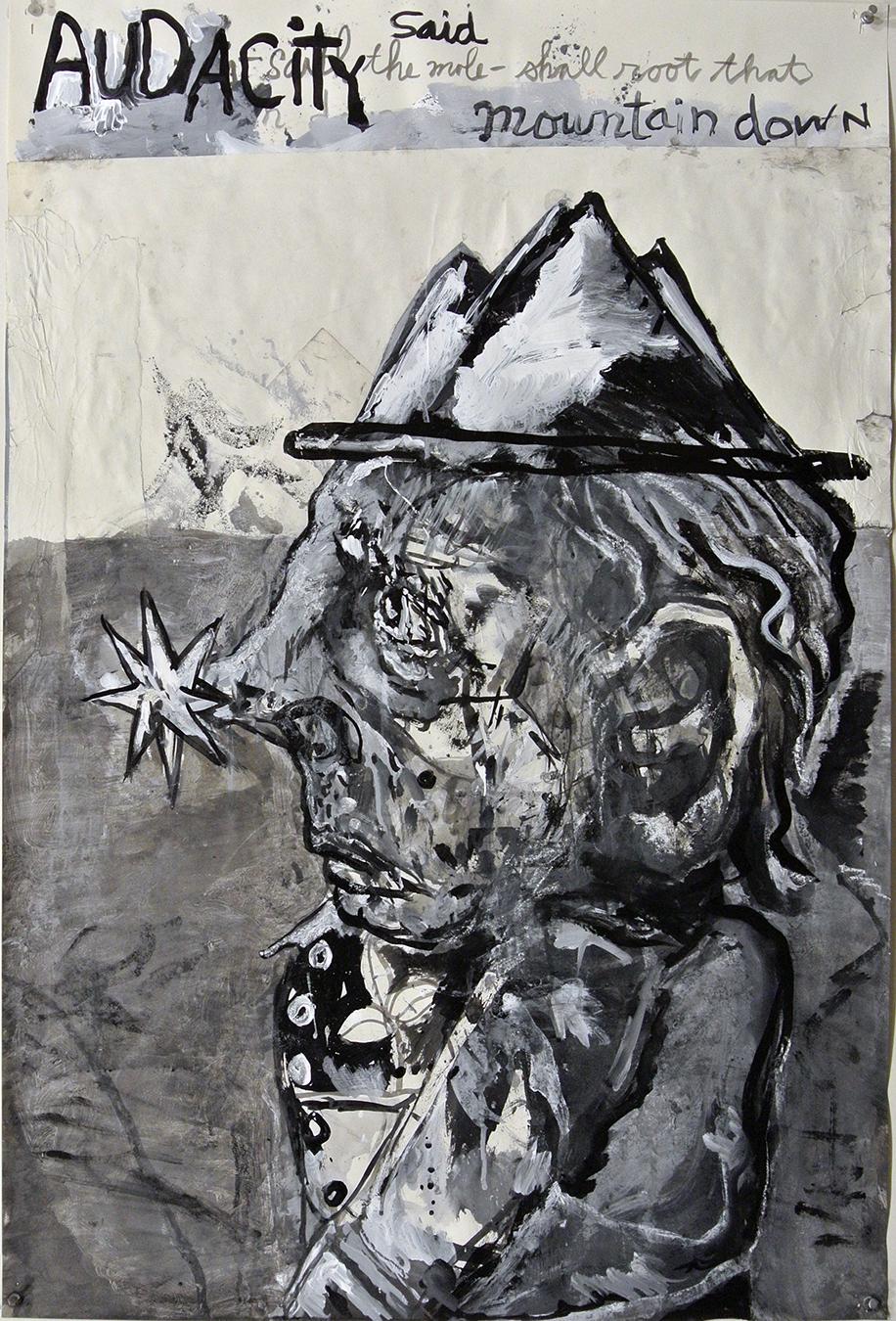 Dale Williams Portrait Painting - "Starnosed Mole", acrylic painting, portrait, politics, poetry, humanity, resist