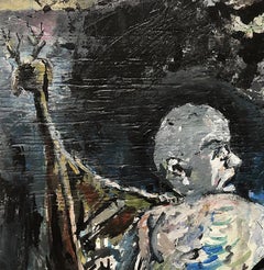 "A Vision at Sea", acrylic painting, storm, water, dream, poetry,