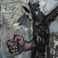 "Outskirts", acrylic painting, duality, nature, humanity, chaos, dream, myth