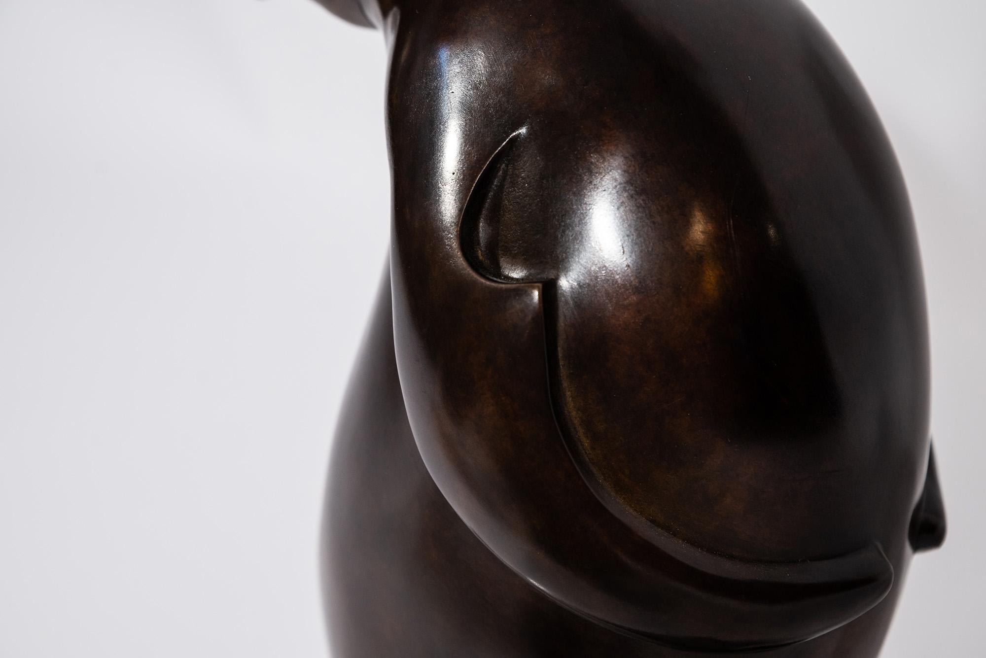 Bernard Conforti, Penguin Sculpture, Black Bronze, Signed, circa 2010 For Sale 3