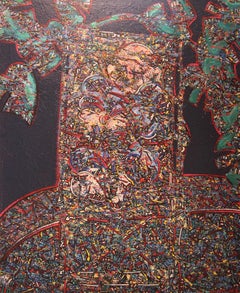Patrick Danion, Painting, Acrylic on wood, 1990
