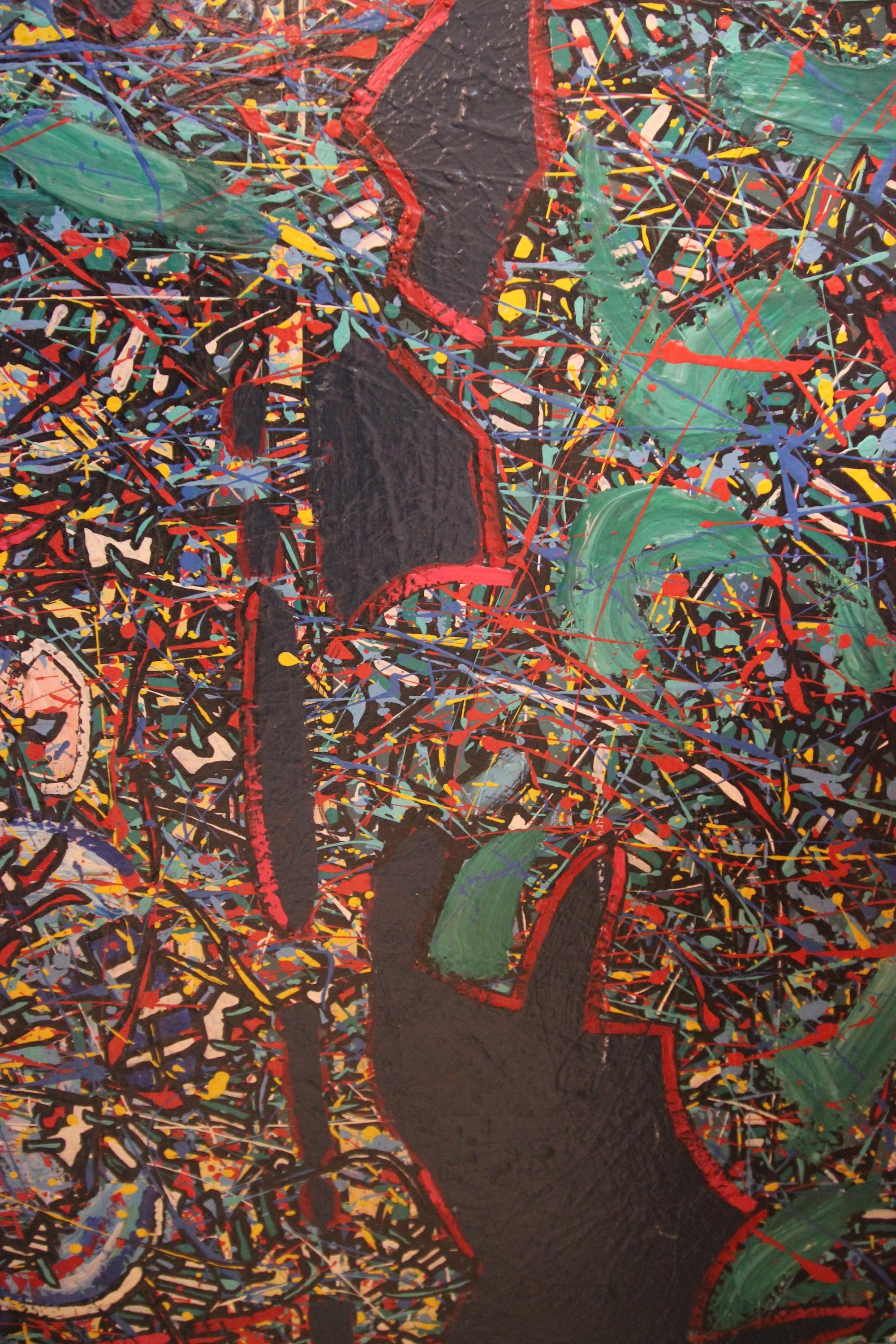 Patrick Danion, Gemälde, Acryl auf Holz, 1990 im Angebot 3