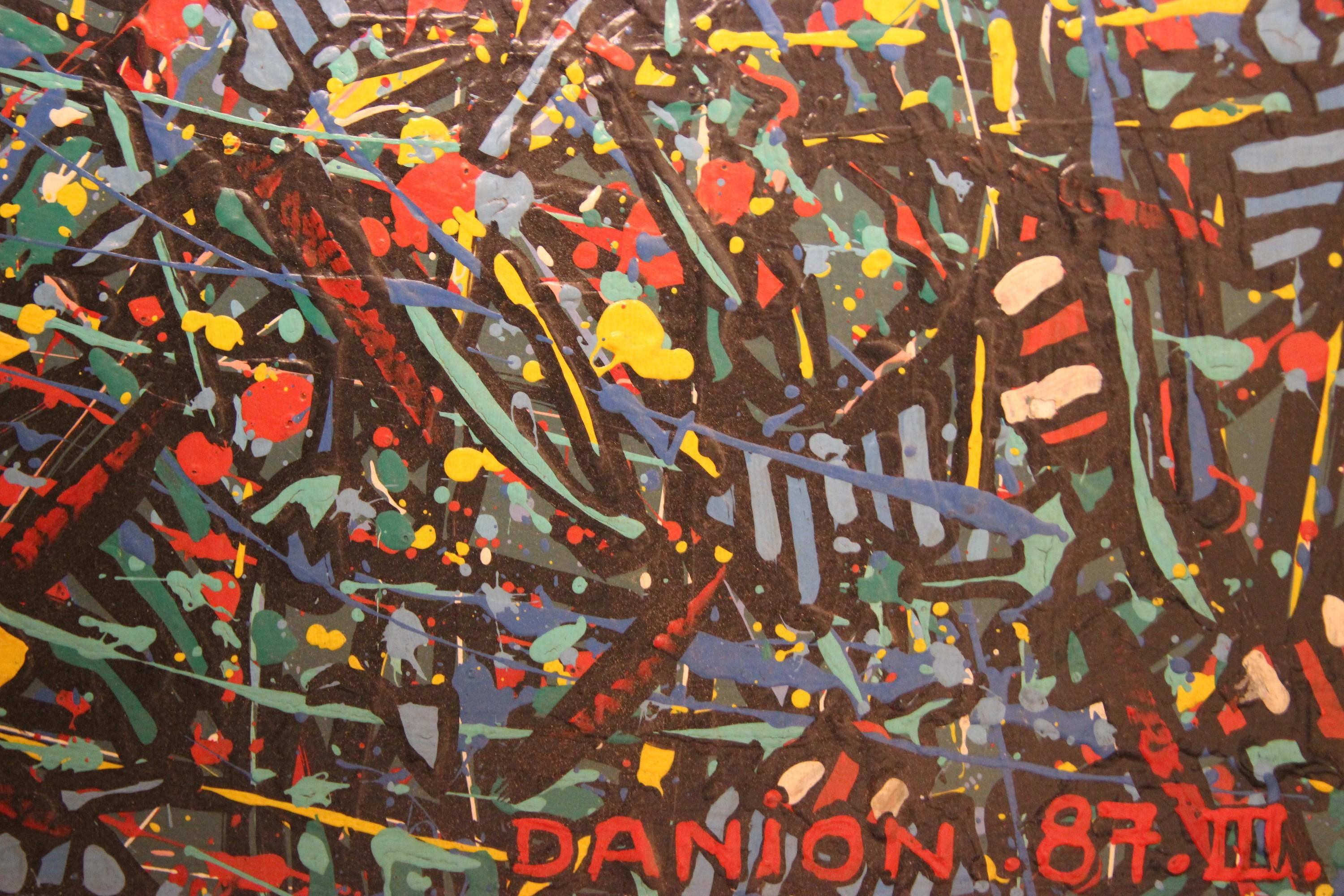 Patrick Danion, Gemälde, Acryl auf Holz, 1990 im Angebot 4