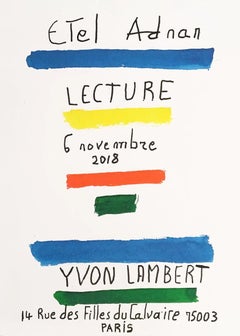 Etel Adnan, Lecture - (Reading At Yvon Lambert) 2018 Poster