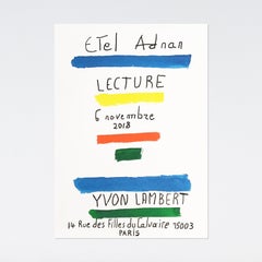 Etel Adnan, Lecture - (Reading At Yvon Lambert) 2018 Poster