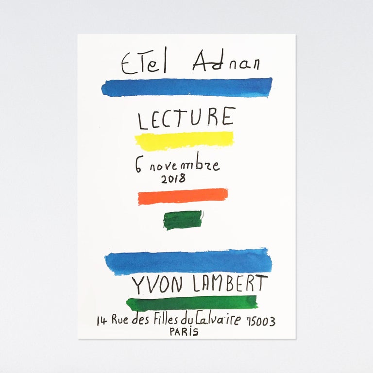 Etel Adnan, Lecture (Reading At Yvon Lambert) 2018 Poster For Sale at
