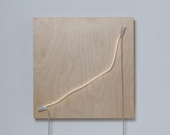 Annesta Le "Exposed Form. No.1" 2019 Neon (krypton, glass, wire) on wood panel